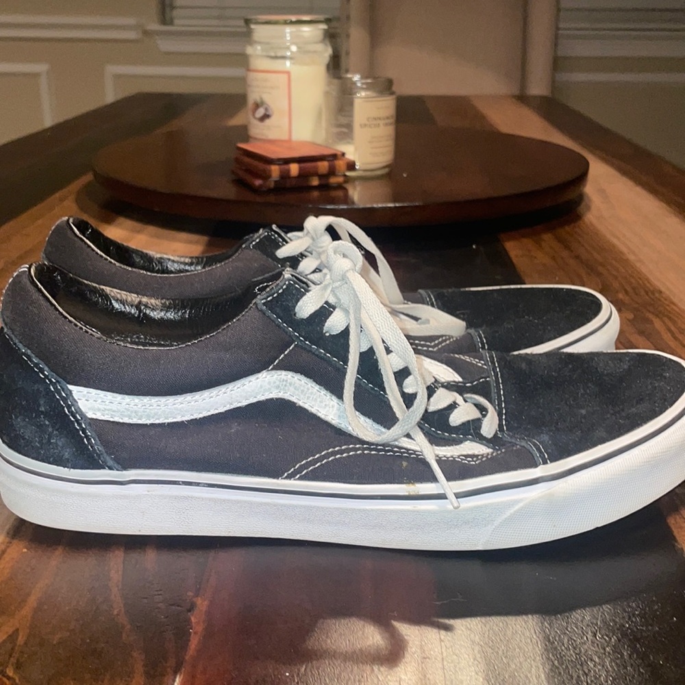 Black and white old skool vans